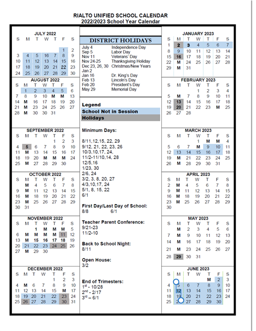 2022-23 Master Calendar